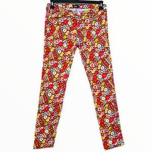 Kate Spade Saturday Red & Yellow Floral Skinny Jean Size 29
